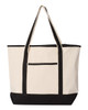 Q-Tees Q1500 34.6L Large Canvas Deluxe Tote | Natural/ Black