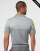 Clearance - Adidas A213 Heathered 3-Stripes Colorblocked Polo - Clearance | Vista Grey/ EQT Yellow