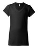 Gildan 64V00L Women's Softstyle® Junior Fit V-neck T-shirt | Black