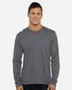 Next Level 6411 Unisex Sueded Long-Sleeve Crew Shirt | Heather Metal