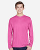 Team 365 TT11L Men's Zone Performance Long Sleeve T-Shirt | Sport Charity Pink