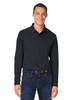 Harriton M208L Men's Charge Snag and Soil Protect Long-Sleeve Polo | Black