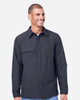 Harriton M72 Flex Twill Overshirt | Dark Charcoal