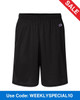 Champion S162 Unisex Polyester Mesh 9" Shorts with Pockets | Black