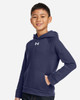 Under Armour 1379792 Youth Rival Fleece Hooded Sweatshirt | Midnight Navy/ White