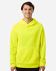 Team 365 TT400 Unisex Squad Hooded Tech Fleece Pullover | Safety Yellow