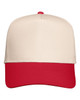 Valucap 8869 Five Panel Cap | Natural/ Red
