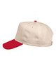 Valucap 8869 Five Panel Cap | Natural/ Red