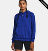 Clearance - Under Armour 1379500 Women's Rival Fleece Hooded Sweatshirt | Royal/ White