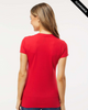 Clearance - M&O 3542 Women's Fine Blend V-Neck T-shirt | Red