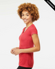 Clearance - M&O 3542 Women's Fine Blend V-Neck T-shirt | Heather Red