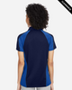 Clearance - Harriton M385W Ladies' Advantage Snag Protection Plus IL Colorblock Polo | Dark Navy/ True Royal/ Dark Charcoal