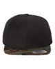 Yupoong YU6089M Flat Bill Snapback Hat | Black/ Camo