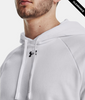 Clearance - Under Armour 1379757 Men's Rival Fleece Hooded Sweatshirt | White/Black