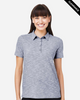 Clearance - North End NE115W Women's Eclipse Jacquard Polo | Classic Navy Heather