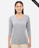 Clearance - Devon & Jones DP184W Ladies Perfect Fit Bracelet  V-Neck Top | Grey Heather