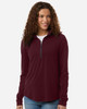 North End NE405W Women's JAQ Stretch Performance Quarter-Zip | Burgundy/ Carbon