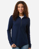 North End NE405W Women's JAQ Stretch Performance Quarter-Zip | Classic Navy/ Carbon