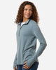 North End NE405W Women's JAQ Stretch Performance Quarter-Zip | Opal Blue/ Carbon
