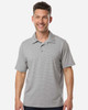 Team 365 TT125 Men's Relay Heathered Stripe Polo | Athletic Heather/ White