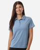 Team 365 TT125W Women's Relay Heathered Stripe Polo | Sport Royal Heather/ White