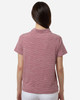Team 365 TT125W Women's Relay Heathered Stripe Polo | Sport Maroon Heather/ White
