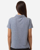 Team 365 TT125W Women's Relay Heathered Stripe Polo | Sport Dark Navy Heather/ White