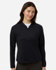 Team 365 TT200W Women's Qualify Quarter-Zip Hooded Pullover | Black