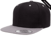 Clearance - Yupoong YU6089M Flat Bill Snapback Hat | Black/ Silver