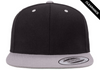 Clearance - Yupoong YU6089M Flat Bill Snapback Hat | Black/ Silver