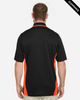 Clearance - Harriton M386 Men's Flash Snag Protection Plus IL Colorblock Polo | Black/ Team Orange