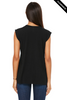 Clearance - Bella+Canvas 8804 Women's Flowy Muscle Tee With Rolled Cuff | Black