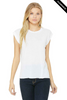 Clearance - Bella+Canvas 8804 Women's Flowy Muscle Tee With Rolled Cuff | White