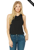 Clearance - 6682 Bella + Canvas Women's Racerback Cropped Tank Top | Solid Black Blend