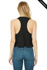 Clearance - 6682 Bella + Canvas Women's Racerback Cropped Tank Top | Solid Black Blend