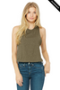 Clearance - 6682 Bella + Canvas Women's Racerback Cropped Tank Top | Heather Olive