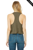 Clearance - 6682 Bella + Canvas Women's Racerback Cropped Tank Top | Heather Olive