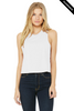 Clearance - 6682 Bella + Canvas Women's Racerback Cropped Tank Top | Solid White Blend