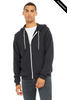 Clearance - Bella+Canvas 3739  Unisex Sponge Fleece Full-Zip Hoodie | Dark Grey