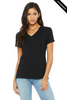 Clearance - BELLA + CANVAS 6405 Women’s Relaxed Jersey V-Neck Tee | Black