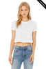 Clearance - BELLA + CANVAS 8882 Women’s Flowy Cropped Tee | White