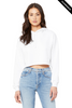 Clearance - BELLA + CANVAS 7502 Women's Crop Fleece Hoodie | White