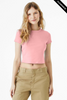 Clearance - Bella+Canvas 1010 Ladies' Micro Ribbed Baby Tee | Solid Pink Blend