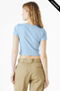 Clearance - Bella+Canvas 1010 Ladies' Micro Ribbed Baby Tee | Solid Baby Blue Blend