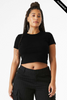 Clearance - Bella+Canvas 1010 Ladies' Micro Ribbed Baby Tee | Solid Black Blend