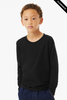 Clearance - Bella + Canvas 3501YCVC Youth Heather CVC Long-Sleeve T-Shirt | Solid Black Blend