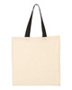 Q-Tees QTB6000 Economical Tote with Contrast-Colour Handles | Natural/ Black