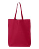 Q-Tees QTBG Cotton Gusseted Economical Tote | Red