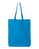 Q-Tees QTBG Cotton Gusseted Economical Tote | Sapphire