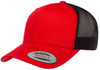 Yupoong 6606 Retro Trucker Cap | Red/ Black
